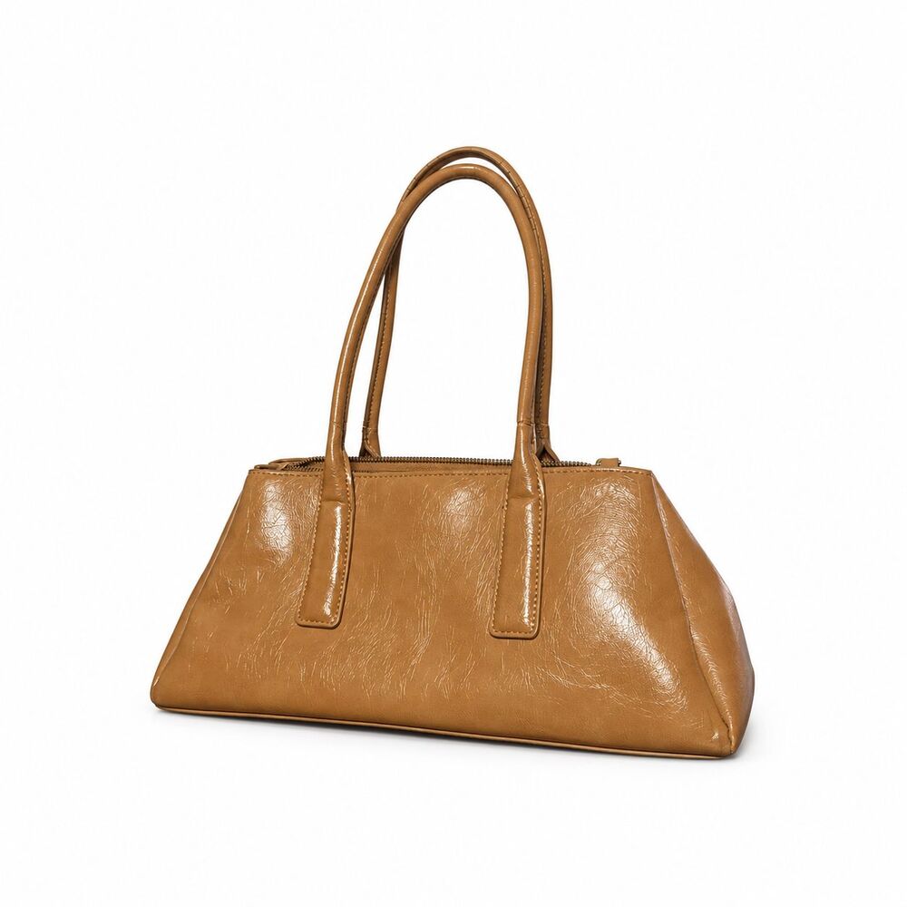 Zara Brown East West Shoulder Bag Women Y2K City Handbag Minimalist Purse